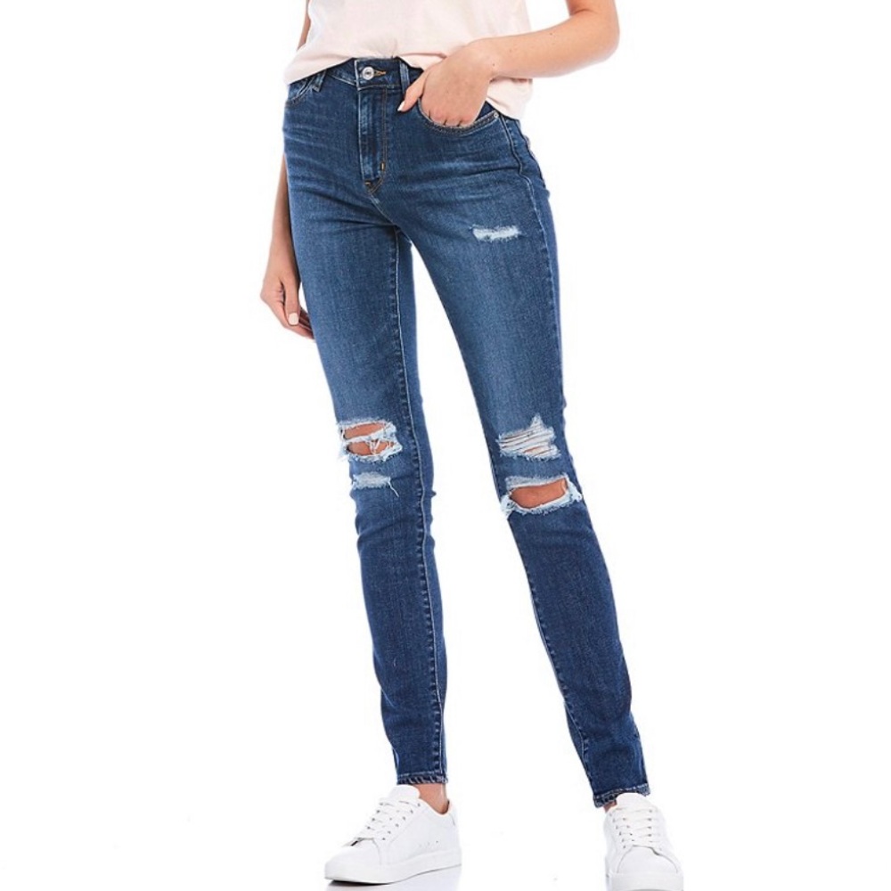 Levi’s 721 High Rise Distressed Skinny Jeans